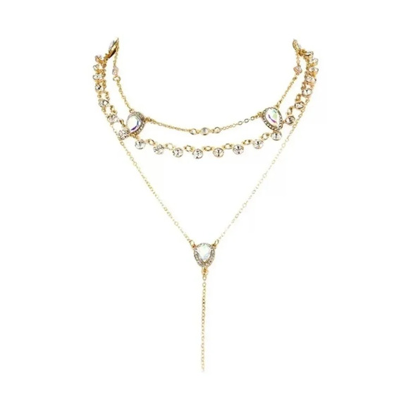 NEW! Dainty Boho Minimalist Gold Layered Necklace/ Y-Necklace - Picture 9 of 9